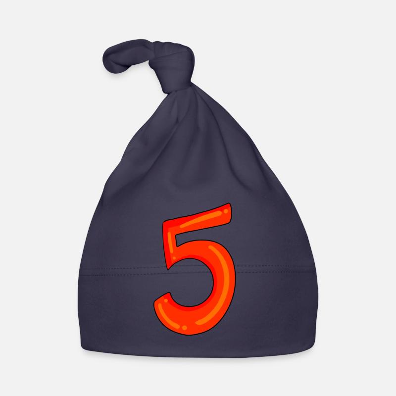 Numéro 5 rouge numéro cinq - Bonnet bio Bébé - marine