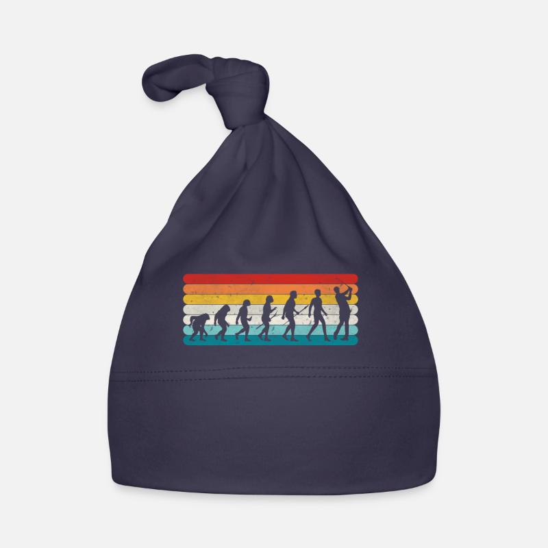 Retro Golf Evolution Vintage Golfers & Golf - Organic Baby Cap - navy