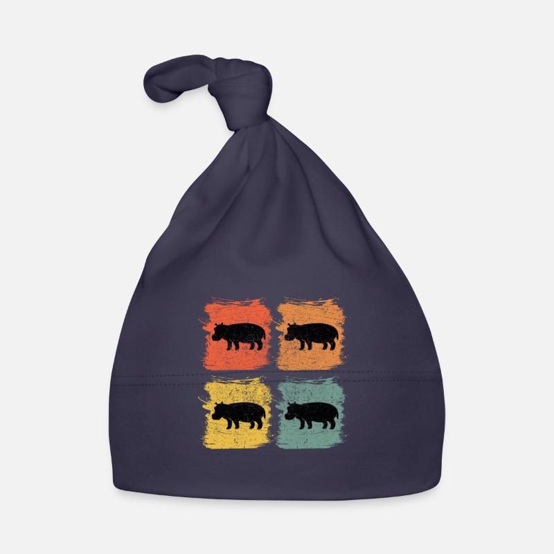 Hippopotame Retro Pop Art Cadeau Bonnet bio Bébé