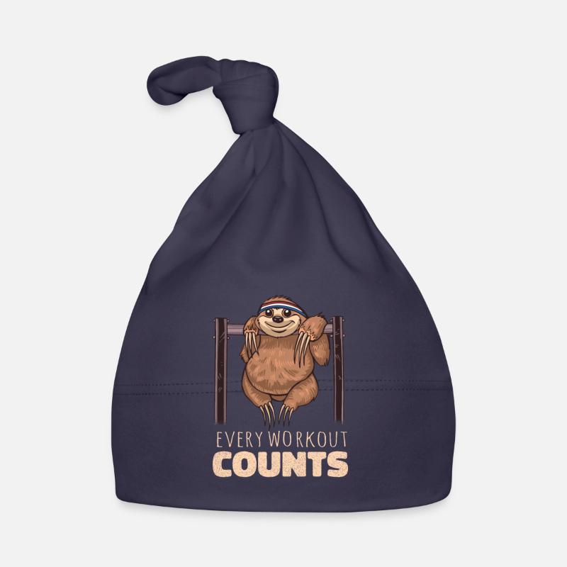 Every workout counts sloth Organic Baby Cap