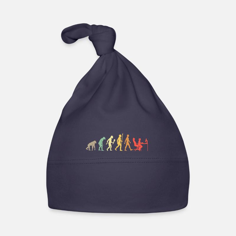 Vintage Gaming Evolution Kind Gamer Geschenkidee - Baby Bio-Mütze - Navy