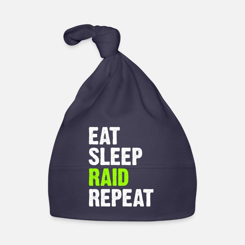 Eat Sleep Raid Repeat Bonnet bio Bébé