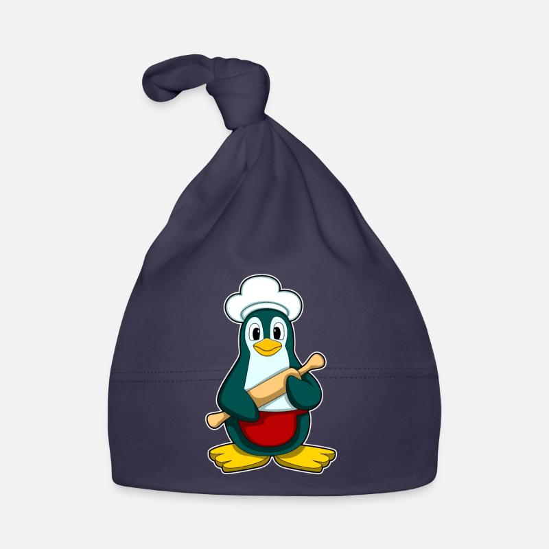 Penguin as a baker with rolling pin Organic Baby Cap