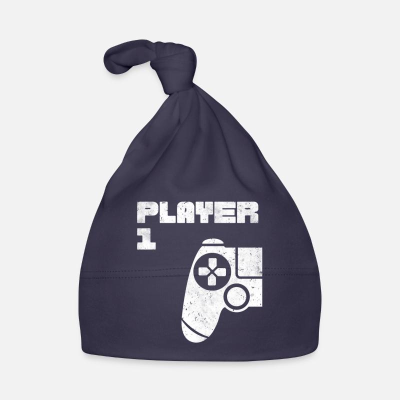 Player 1 Player 2 Joueur Partenaire Look - Bonnet bio Bébé - marine