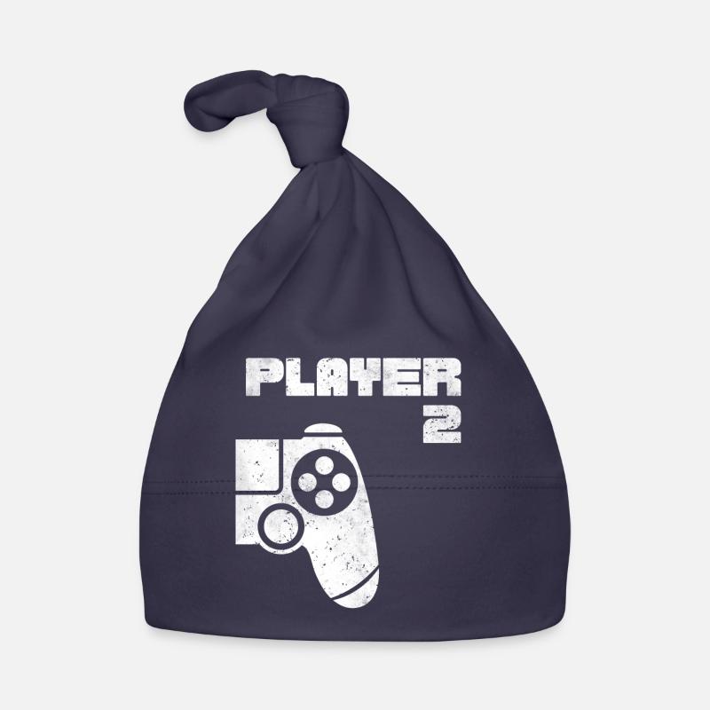 Player 1 Player 2 Gamer Partnerlook - Bonnet bio Bébé - marine