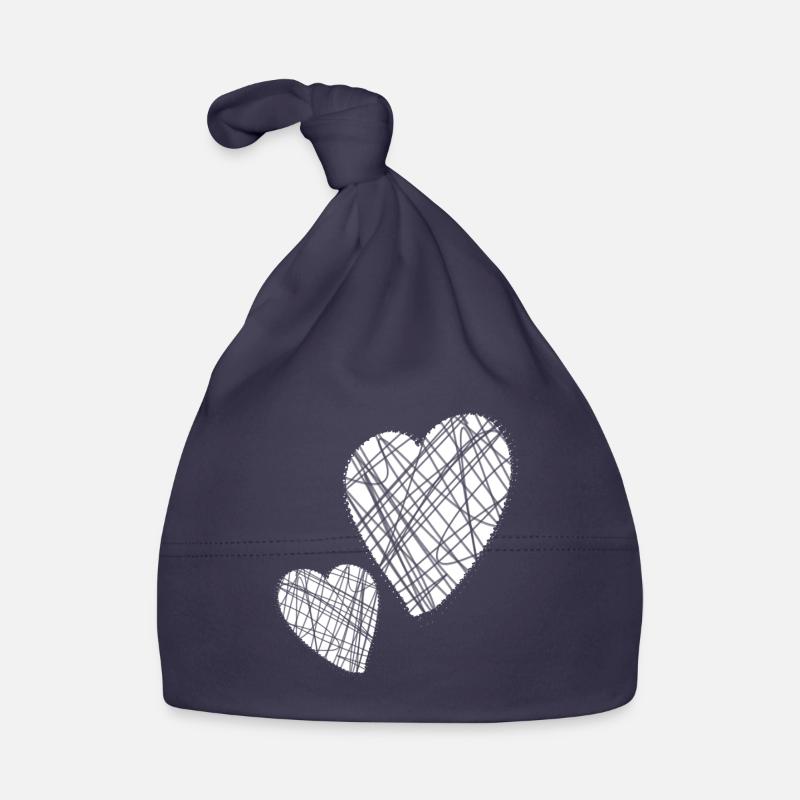 White heart with strokes Organic Baby Cap