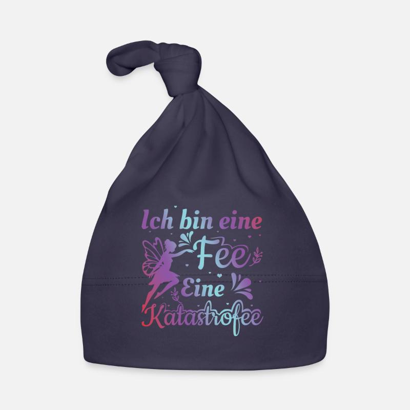 Ich bin eine Fee Eine Katastrofee | Prinzessin - Baby Bio-Mütze - Navy