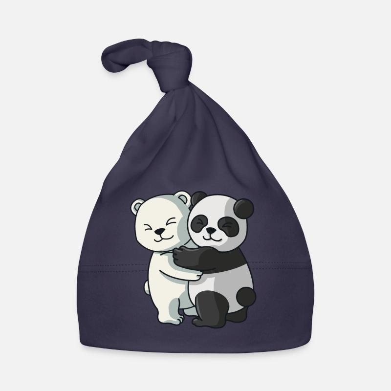 Panda and Icebear cute Hug Cuddle Animals Organic Baby Cap