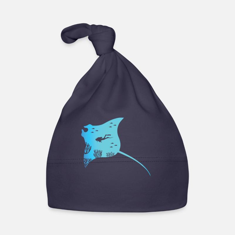 Manta And Rays Diver Gift Organic Baby Cap