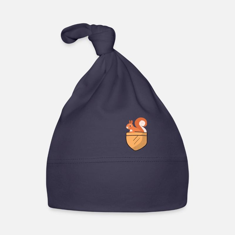 Eichhörnchen Brusttasche - Baby Bio-Mütze - Navy