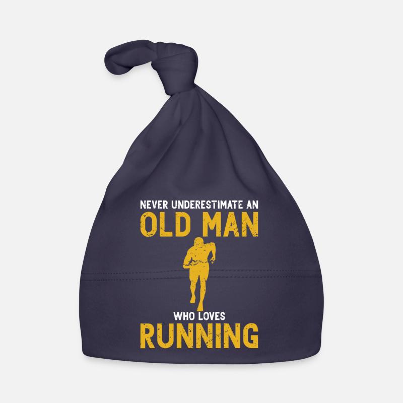 Never Underestimate An Old Man Who Loves Running Organic Baby Cap