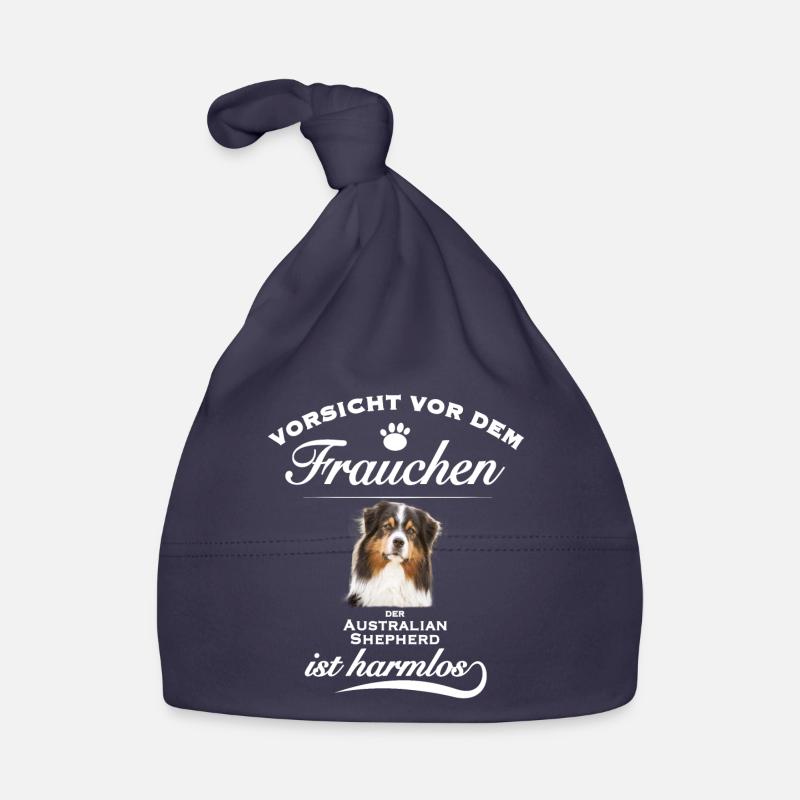 Aussie - Aussie Hund - Australian Shepherd - Baby Bio-Mütze - Navy