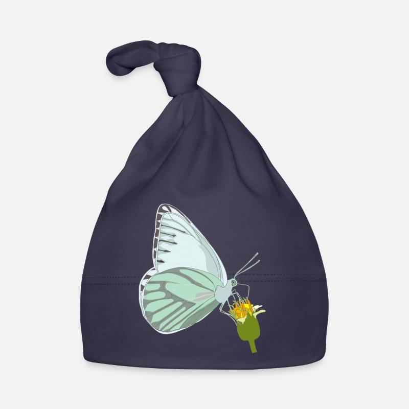 Schmetterling mit Blume Baby Bio-Mütze
