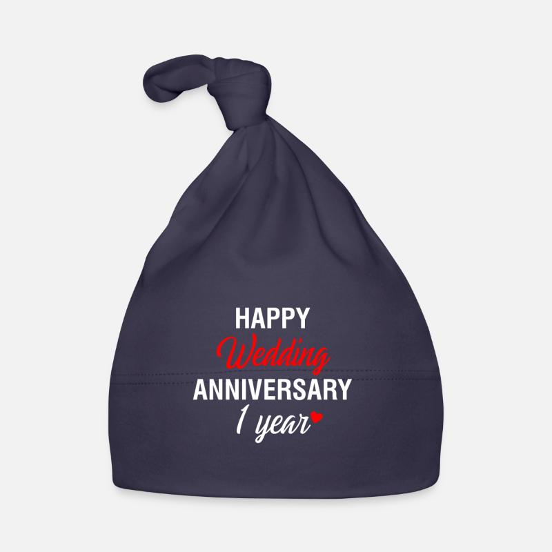 Joyeux anniversaire de mariage en anglais - Bonnet bio Bébé - marine
