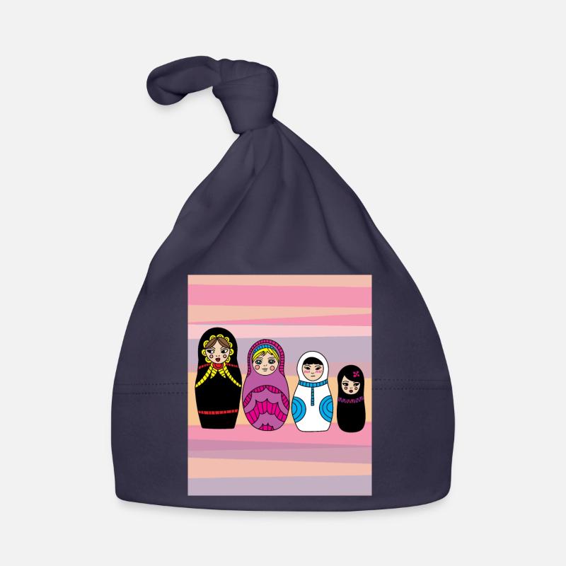 Babouchka poupées russes - Bonnet bio Bébé - marine