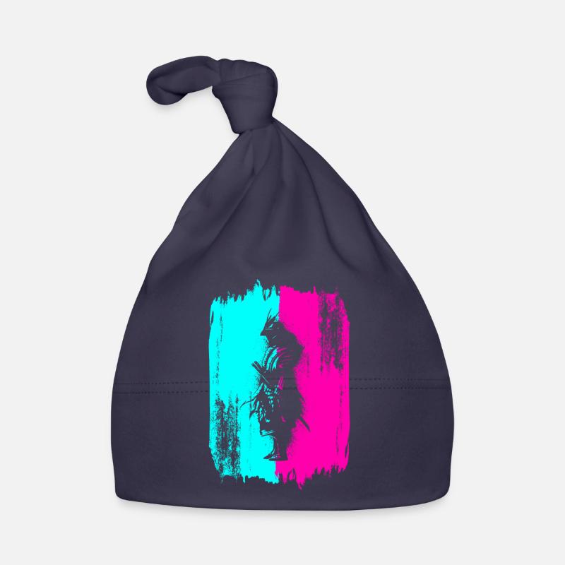 Samurai In A Turquoise And Pink Frame Organic Baby Cap