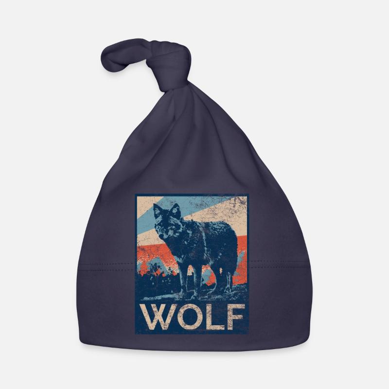 Loup loup - Bonnet bio Bébé - marine