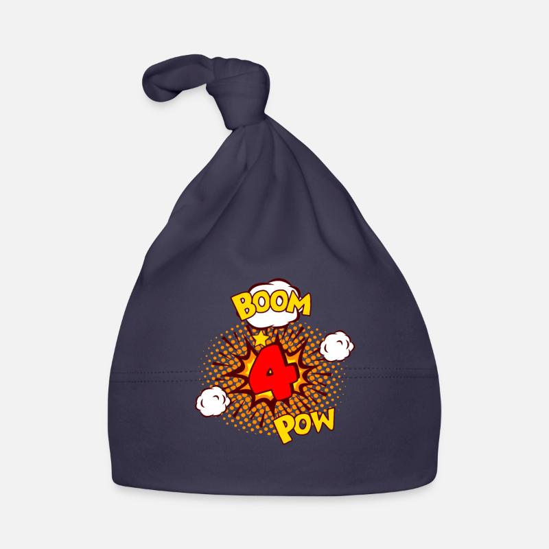 COMIC BIRTHDAY 4 years boy 4 birthday Organic Baby Cap
