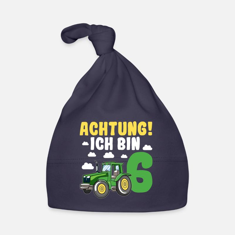 Achtung Ich Bin 6 | 6. Traktor Geburtstag Jungen Baby Bio-Mütze