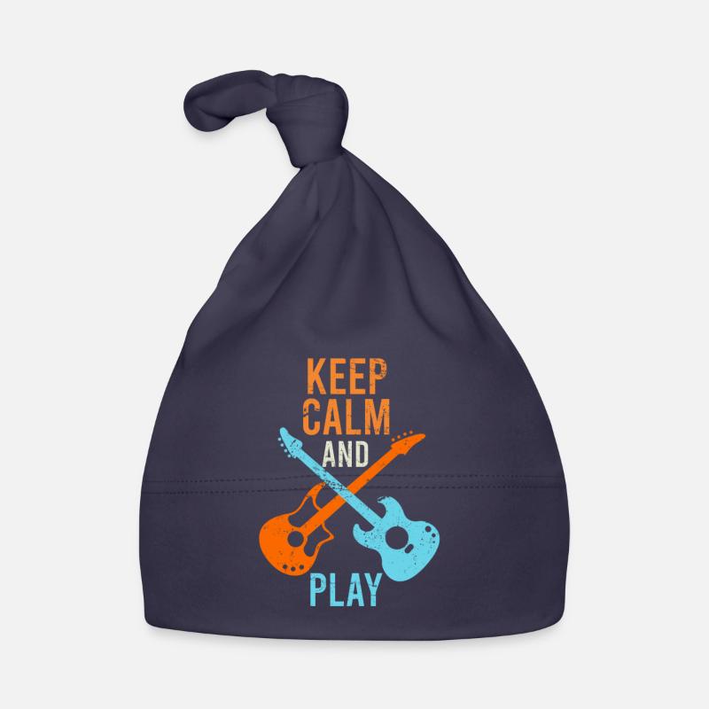E-Gittare Guitaristes sort keep calm - Bonnet bio Bébé - marine