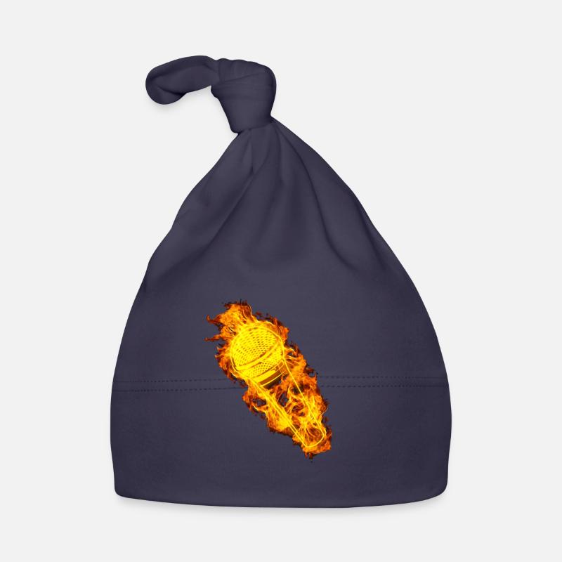 Chanteur de feu micro - Bonnet bio Bébé - marine