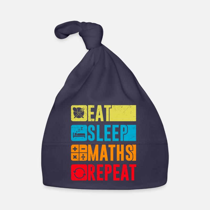 Eat Sleep Maths Repeat Math Mathematics Study Organic Baby Cap