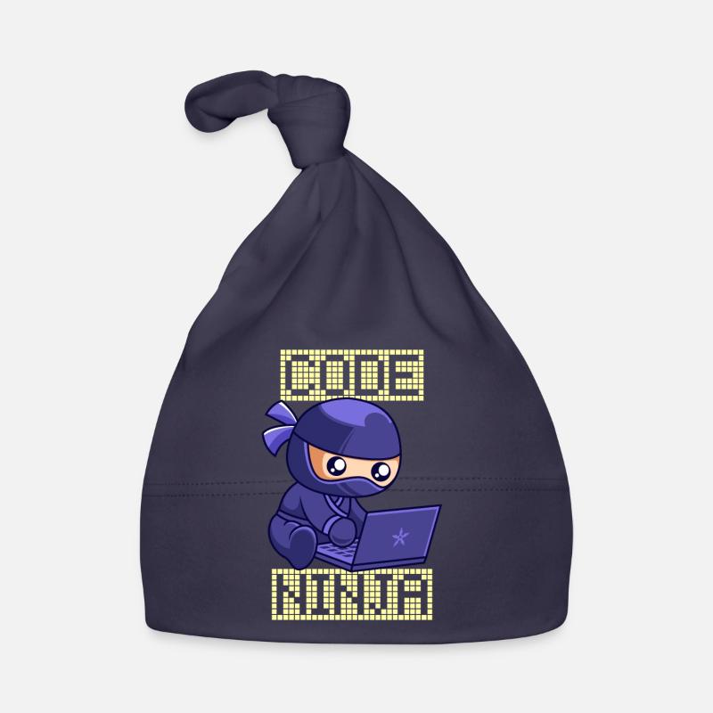 Code Ninja Coder Sofware Entwickler Programmierer - Baby Bio-Mütze - Navy
