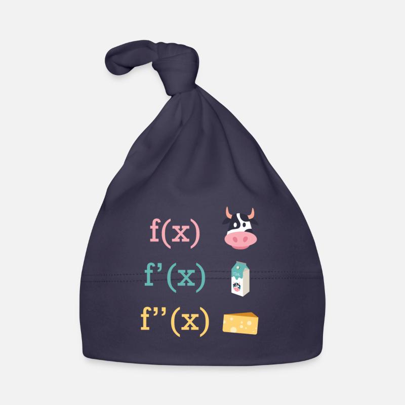 Math Fun Dérivation du fromage au lait de vache - Bonnet bio Bébé - marine