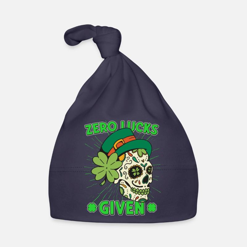 Zero Lucks Given Mardi Gras Skull st patricks day Baby Bio-Mütze