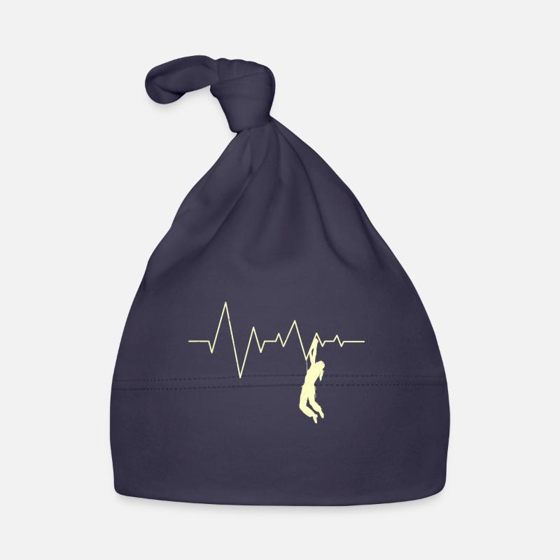 Kletter Boulder Herzschlag Herzfrequenz Klettern - Baby Bio-Mütze - Navy