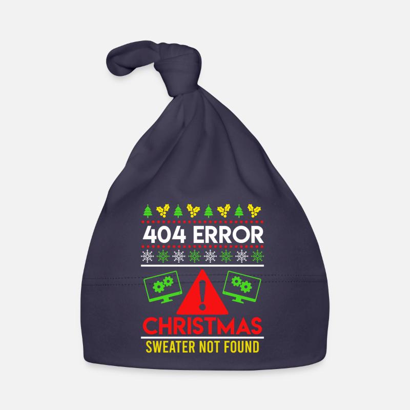 Christmas Spruch 404 Error Sweater not Found - Baby Bio-Mütze - Navy