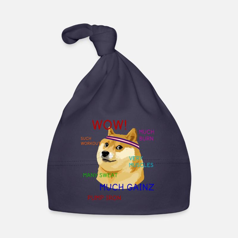 Drôle Gym Doge Meme workout Gainz Bonnet bio Bébé