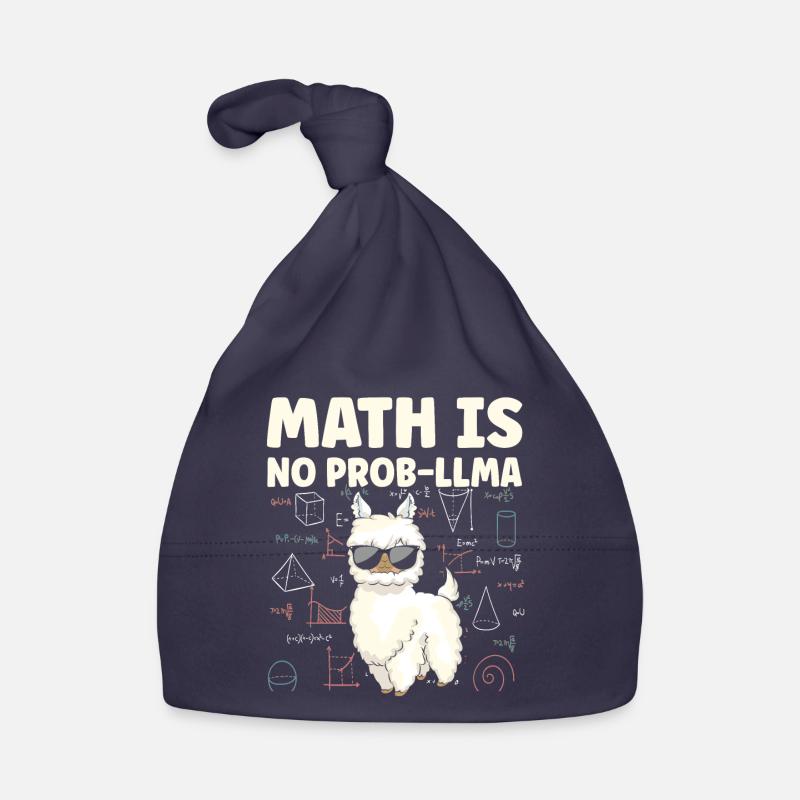 Math Is No Prob LLLMA Lama Mathematics Organic Baby Cap