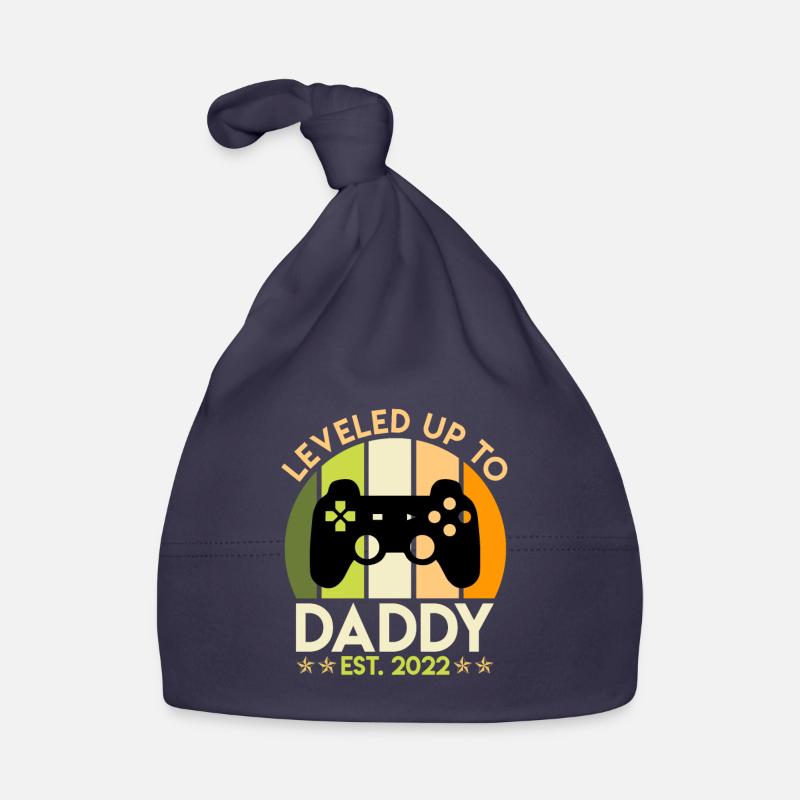Leveled up to Daddy 2022 Expecting Dad 2022 Organic Baby Cap