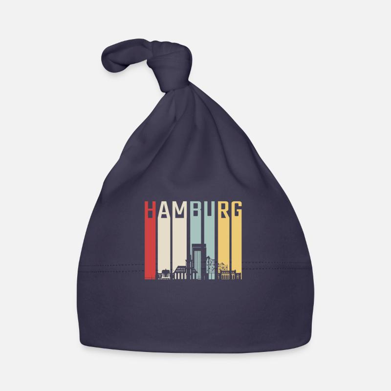 Hamburg Skyline Retro Organic Baby Cap