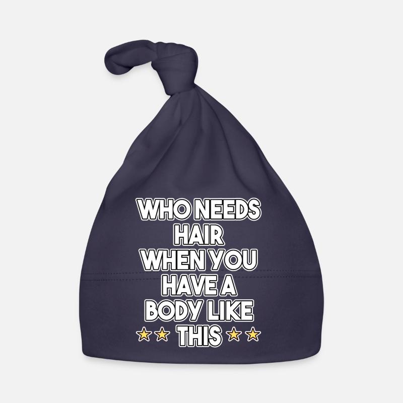 Bald Head Bodybuilder Organic Baby Cap
