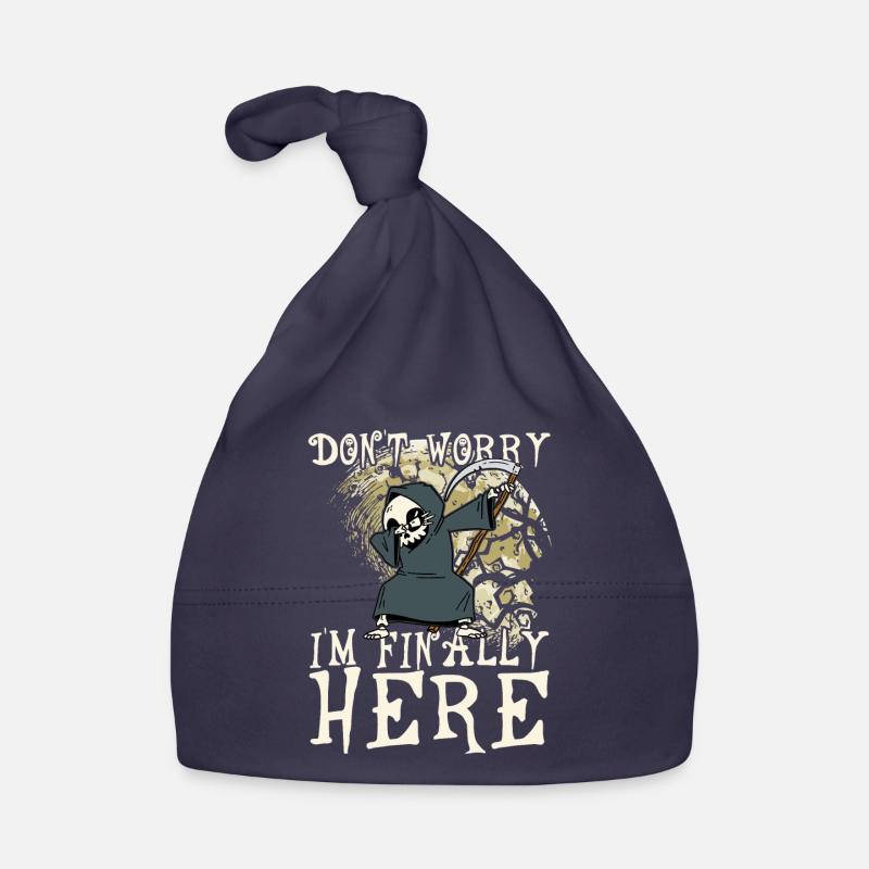 I'm finally here Dabbender Sensenmann Dabbing Moon Baby Bio-Mütze