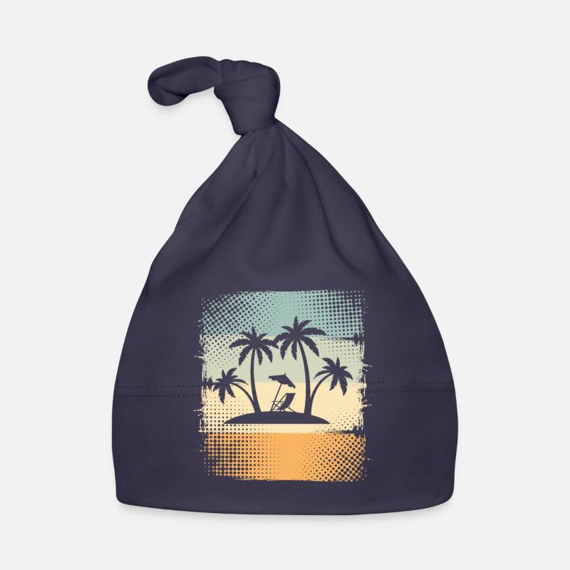 Small island with palm trees Organic Baby Cap