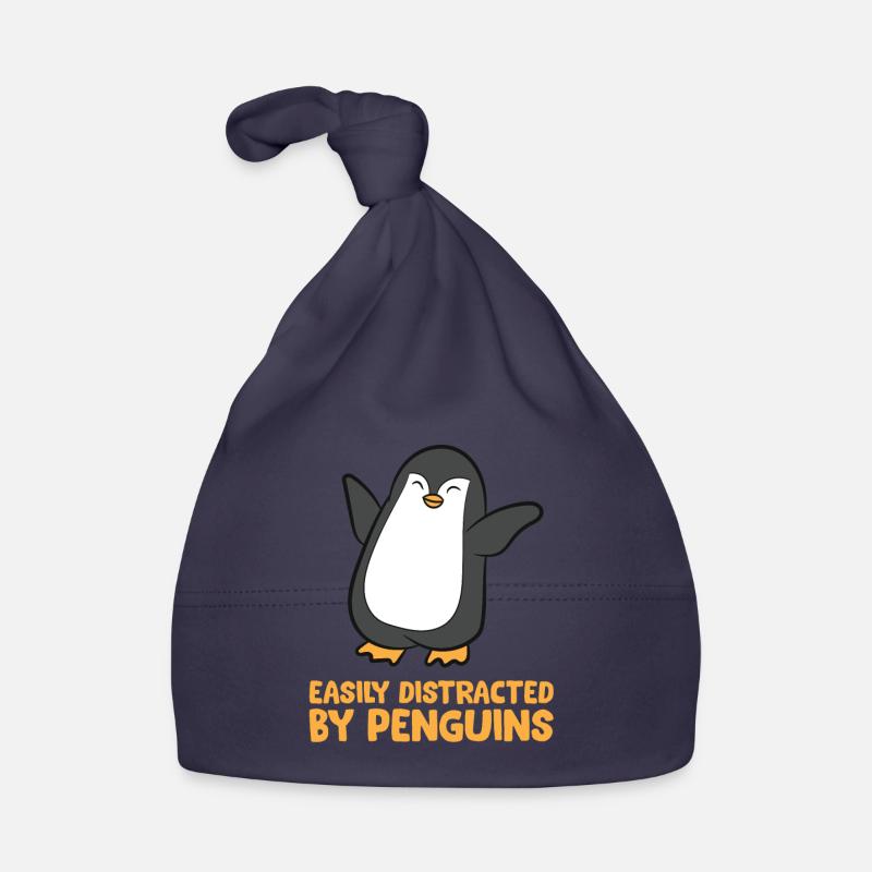 Penguin Easily Distracted By Penguins Organic Baby Cap