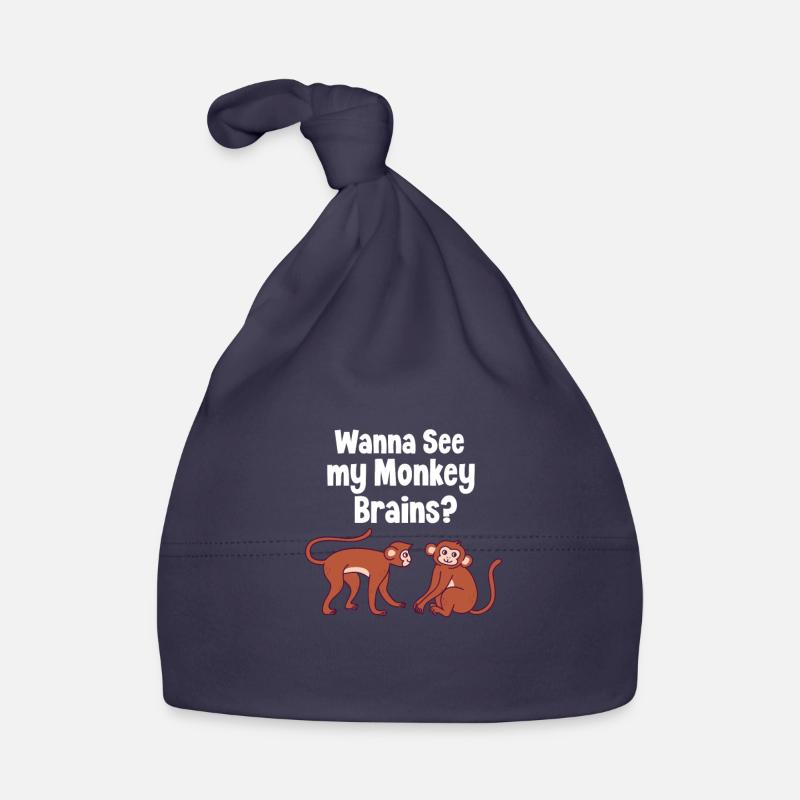 Singe Singe Singe Cadeau - Bonnet bio Bébé - marine