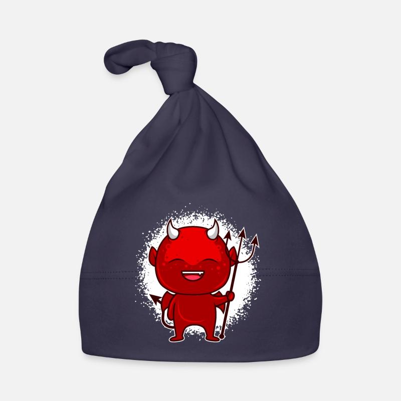 Petit Diable Satan Antéchrist - Bonnet bio Bébé - marine