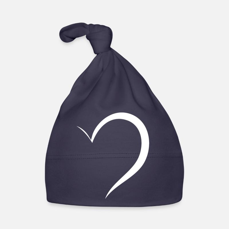Half White Heart Organic Baby Cap