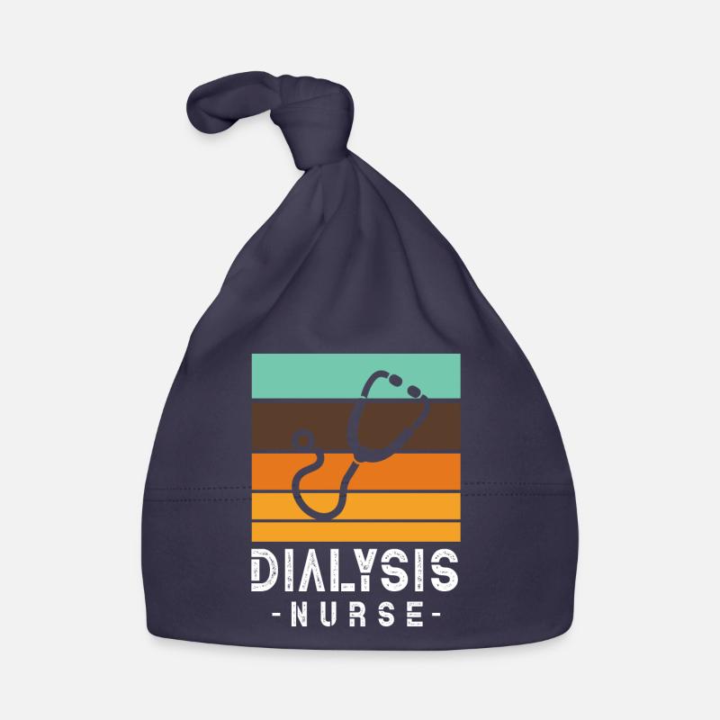 Infirmière pour une infirmière en dialyse - Bonnet bio Bébé - marine