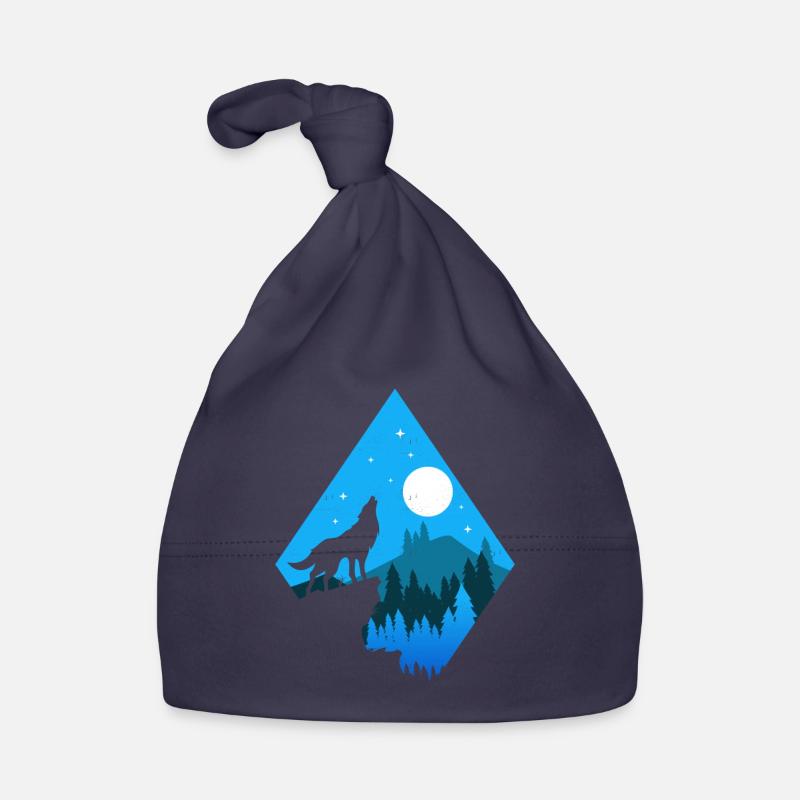 Wölfe Wolf Geschenk Geschenkidee Baby Bio-Mütze