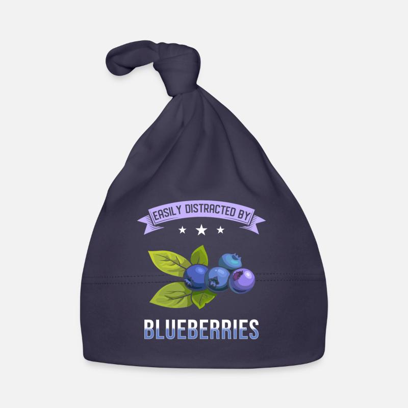 Blaubeeren Spruch - Baby Bio-Mütze - Navy