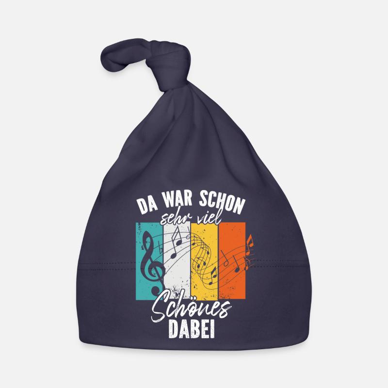 Chorleiter Dirigent Musiklehrer Musiker Retro Note - Baby Bio-Mütze - Navy
