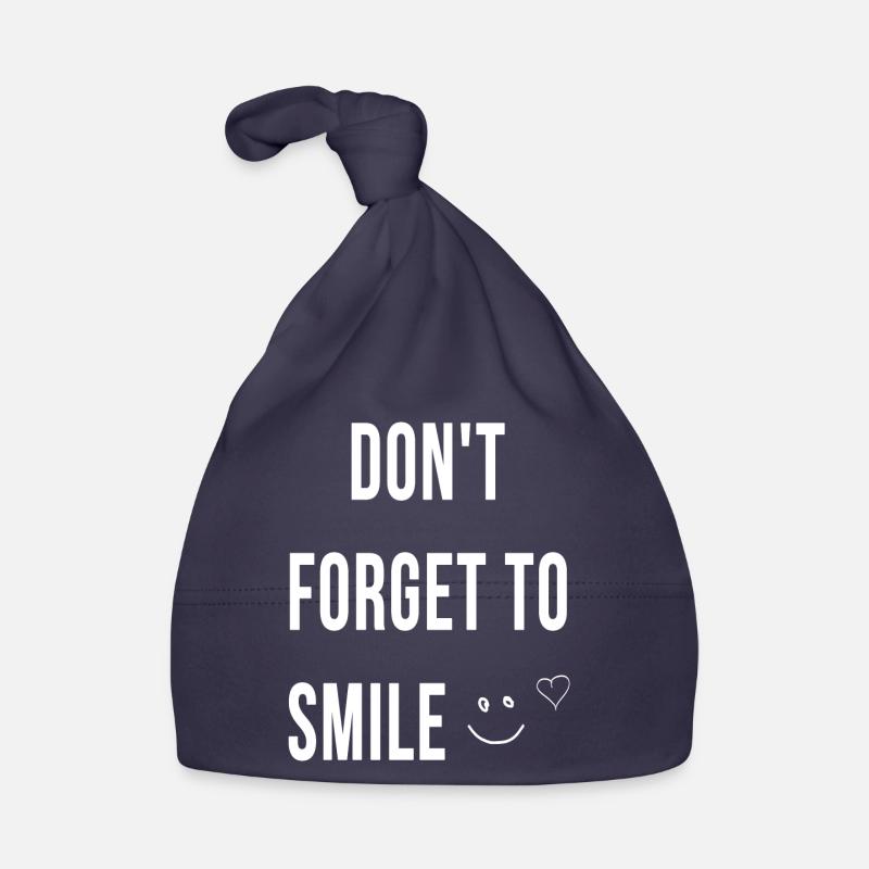 Ne pas oublier de sourire - Bonnet bio Bébé - marine