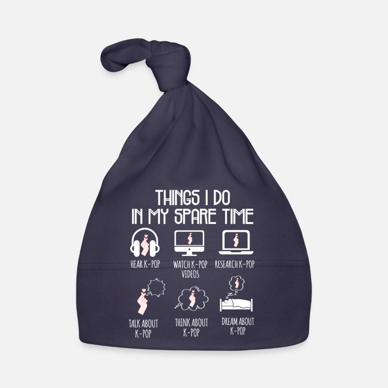 Kpop Time Libe Humor Geschenk - Baby Bio-Mütze - Navy