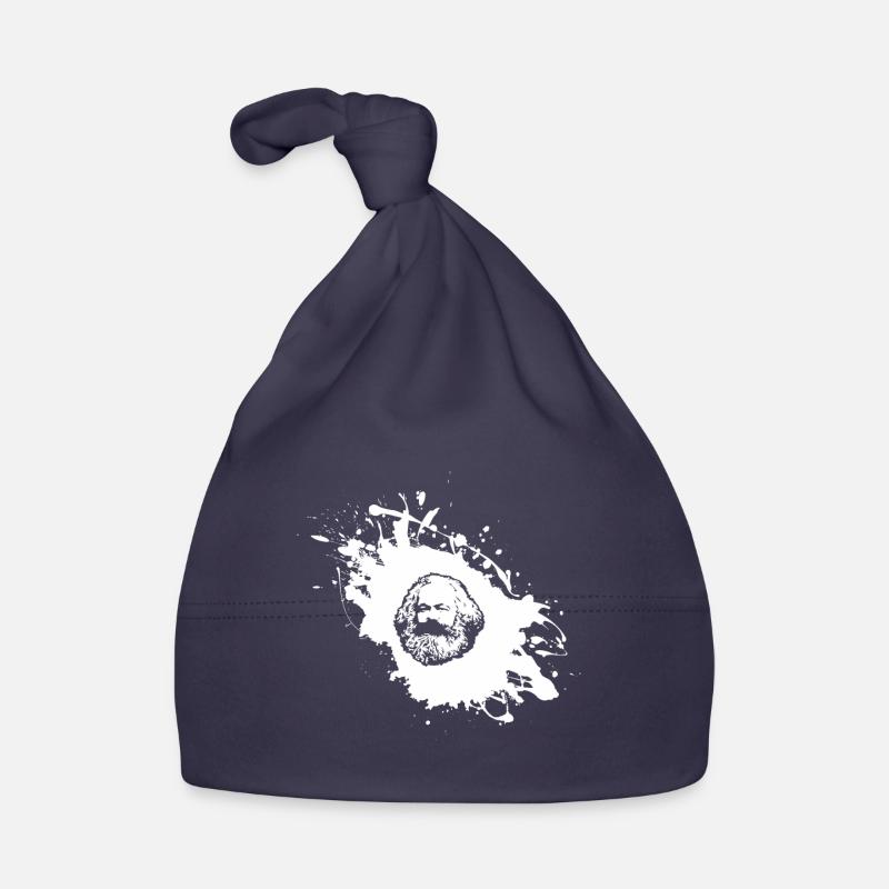 Karl Marx Splash Communisme Marxisme Philosophe - Bonnet bio Bébé - marine