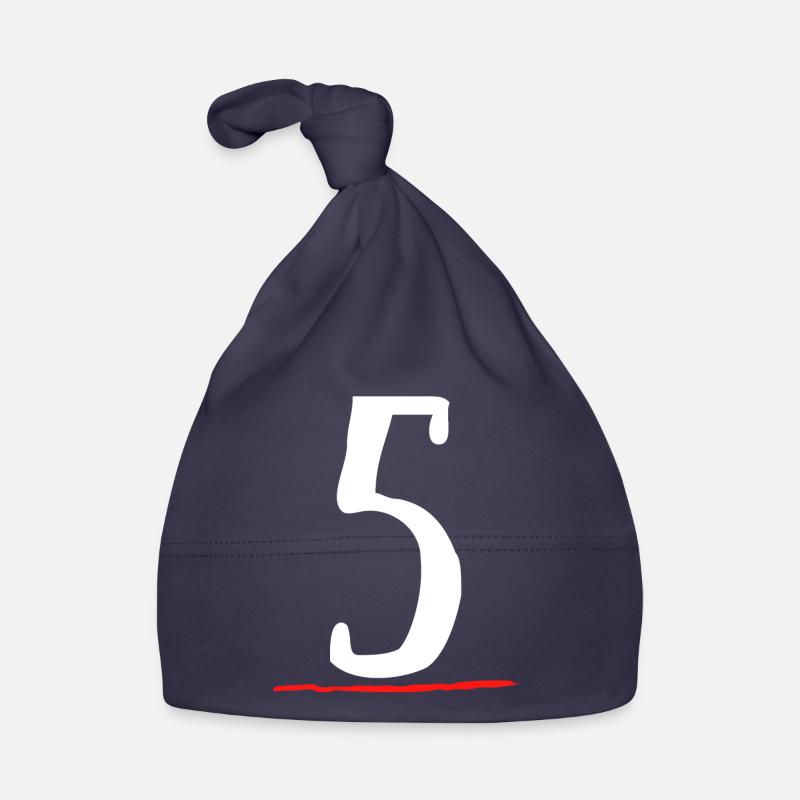 5 five underlined red line Organic Baby Cap